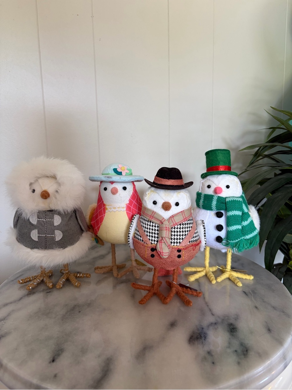 Target Wondershop Featherly Friends Fabric Bird Figurines Set of 4 Christmas